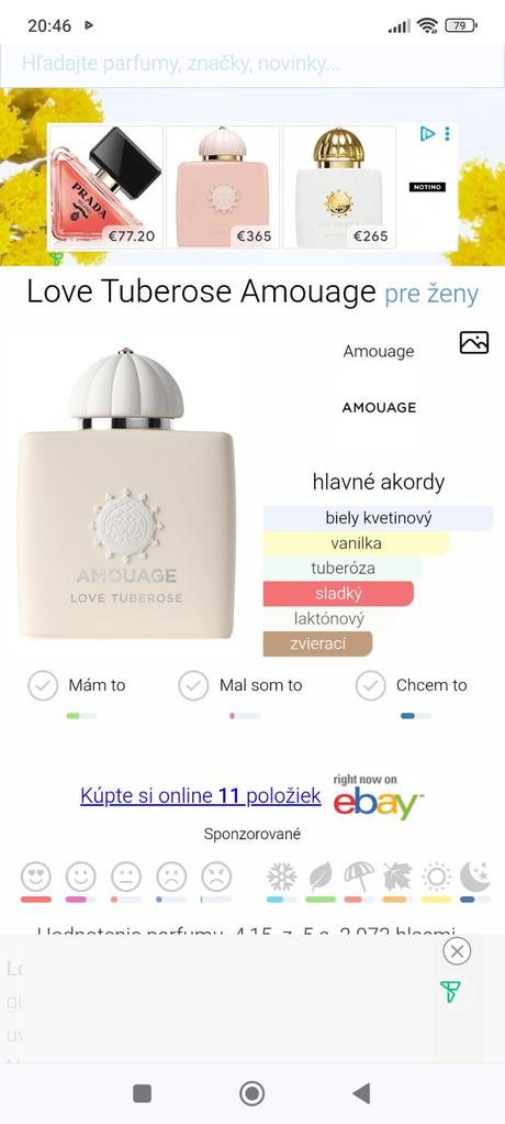 Amouage love vzorka, 