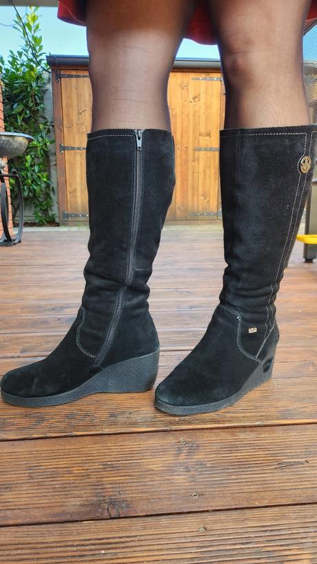 Čierne rieker čižmy zateplené, rieker,40