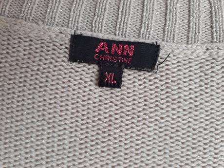 Predĺžený pulóver - pretkávaný striebornou niťou, xl