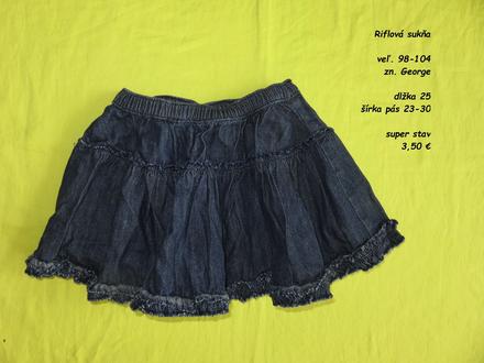 Riflová suknička, george,104