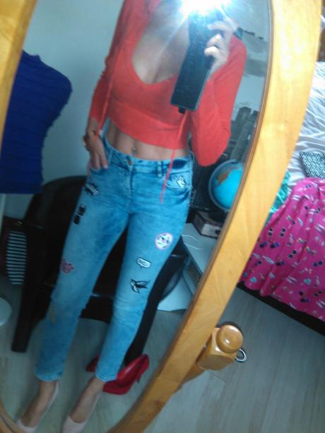 Pimkie oranžový svetrík s kapucnou, pimkie,s