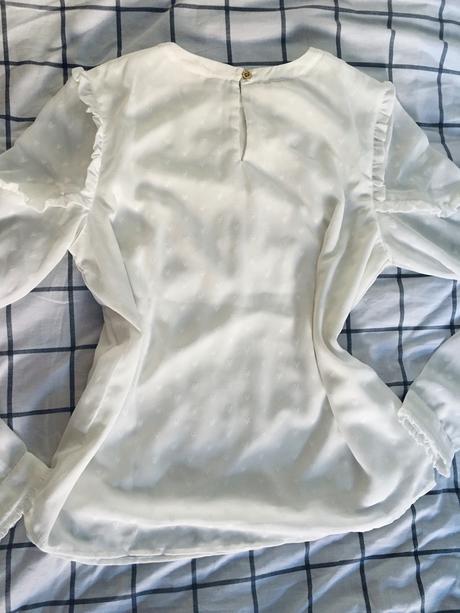 Biela blúzka s motívom srdiečok, h&m,xs