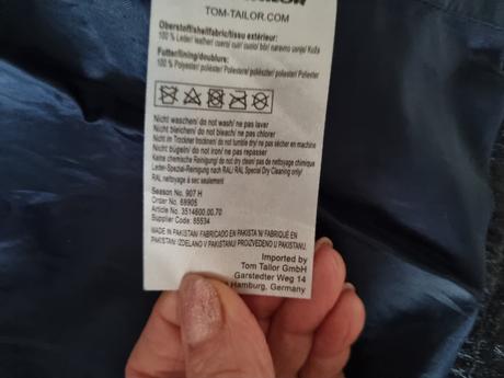 Tmavomodrá kožená bunda tom tailor veľ. 38, tom tailor,38