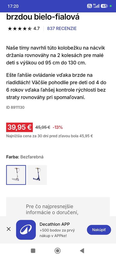 Kolobezka oxelo, oxelo