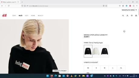 Mikina hm fragile čierna, h&m,l