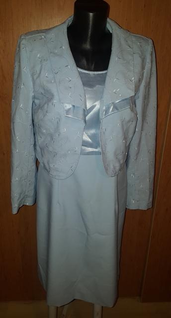 Bledučko modré šaty s bolerkom, 42