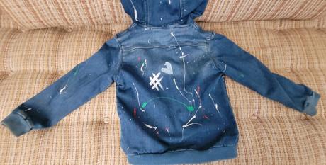 Ručne maľovaná bunda s kapucňou, h&m,122