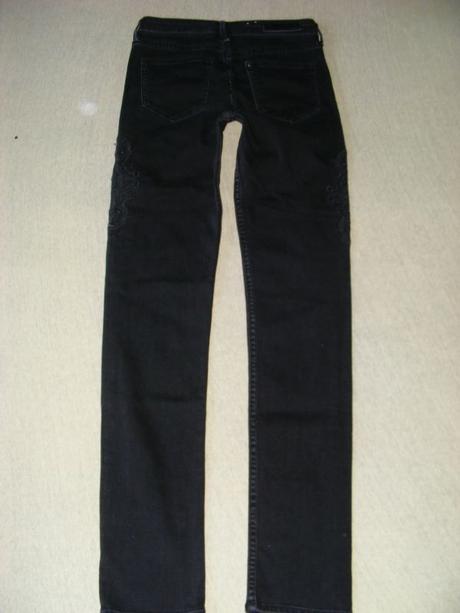 Vyšívané slim rifle h&m - 25/32, h&m,xs