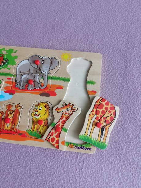 Drvená vkladačka zoo zvieratká einhorn,