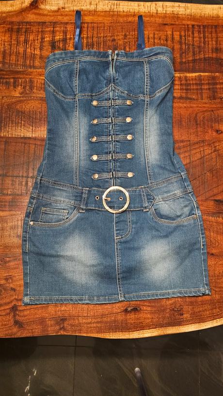 Elastické rifľové šaty, s