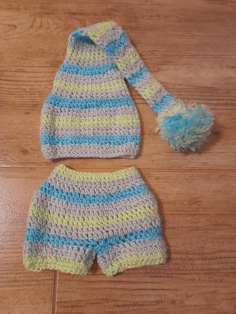 Pletený set na fotenie novorodenca, 50 / 56