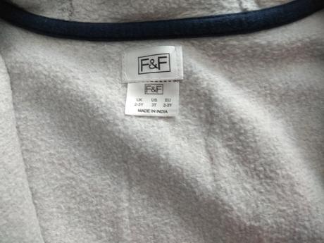 Šedá mikina na zips s kapucňou, f&f,98