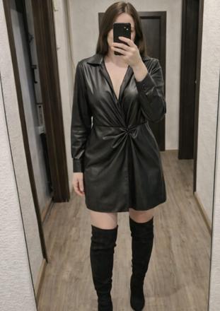 Koženkové šaty, zara,l