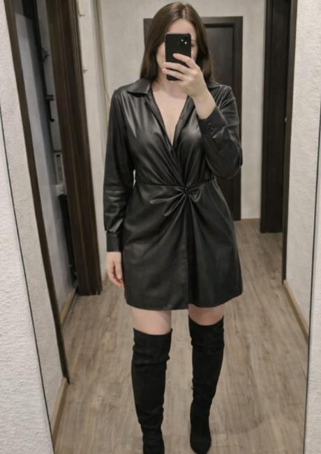 Koženkové šaty, zara,l