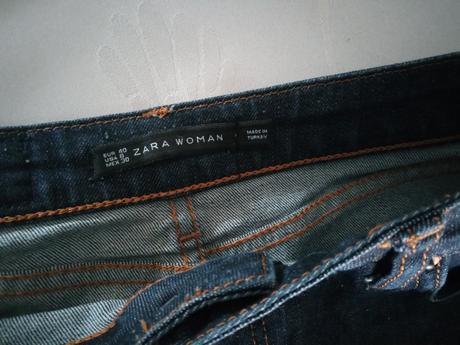 Riflová sukňa m/l, zara,m