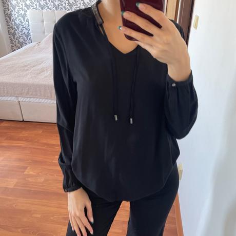Čierna blúzka s dlhým rukávom, takko,s