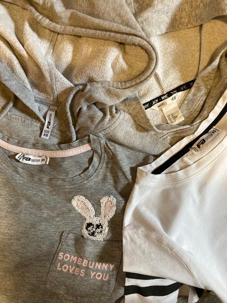 Mikina 2ks a tričko 2ks, h&m,xs