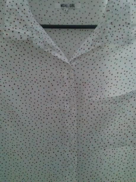 Biela kosielka / bluzka s farebnymi bodkami, gate,s