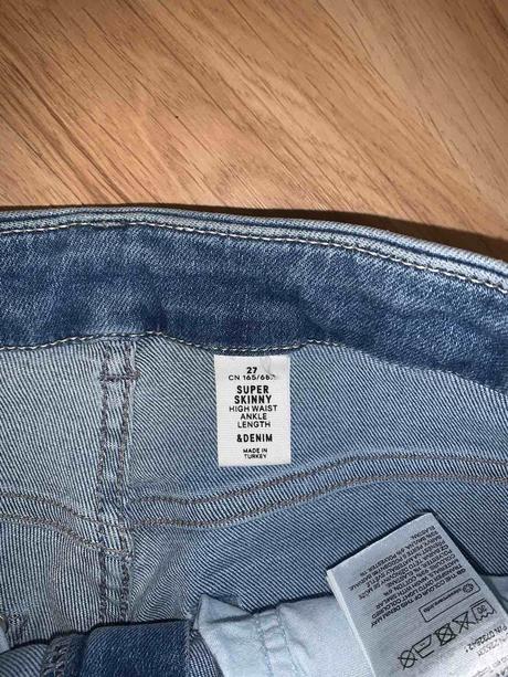 Shapping skinny vysoký pás h&m 27 /30, h&m,34 / 36 / s / xs