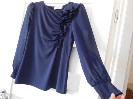 Blúzočka pružná s tilovým rukávom, 36/38 v,, 38