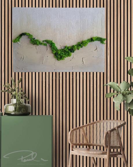 Abstraktný machový obraz,