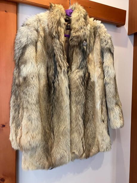 Luxusný vintage dámsky kožuch kabát z pravej líš, xl