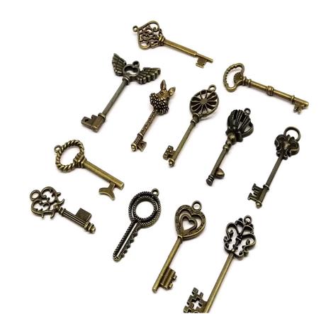 Dekoračné kľúče vintage retro 12ks, 