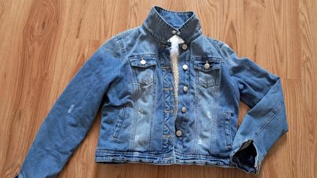 Dievčenská riflová zateplená bunda, 158