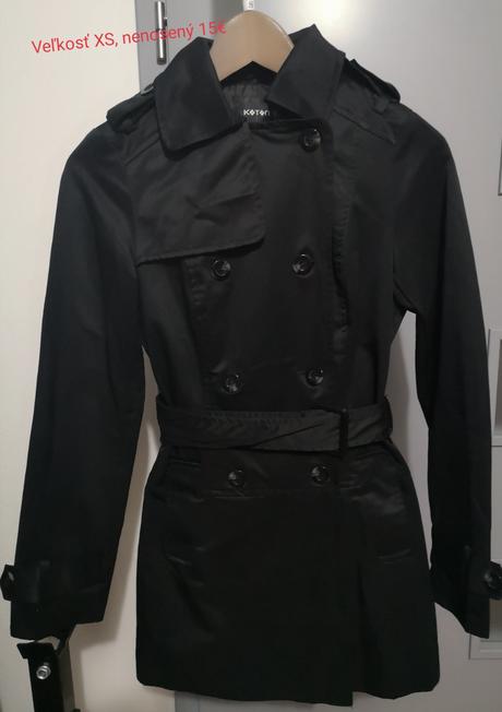 Krásny kabátik / trenčkot čierny, xs