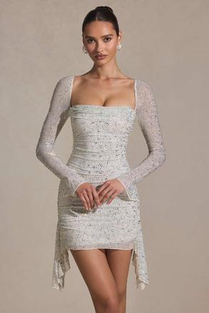 Oh polly marilla trblietavé mini šaty, s / xs