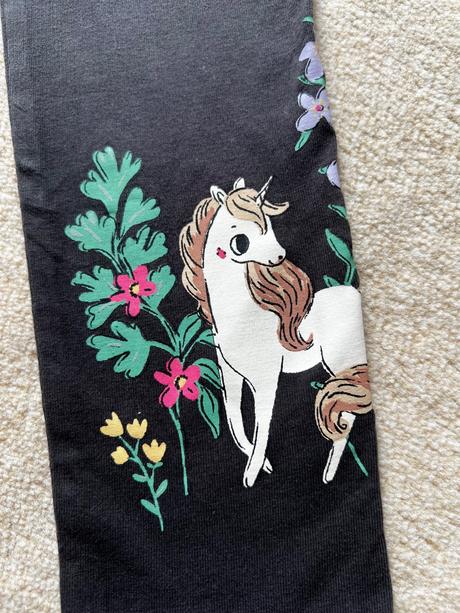 Tmavošedé legíny s jednorožocom/ unicorn, h&m,122
