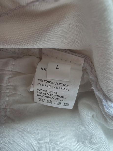 Biele elastické rifle made in italy l/xl, l