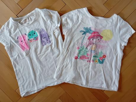 2 bavlnene tričká, f&f,122