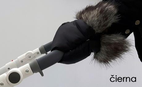 Rukávnik fleece s kožušinkou biela, 