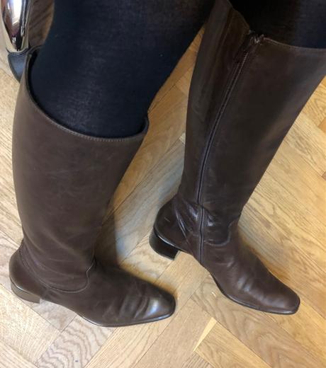 Čokoládovo hnedé kožené čižmy 39, 39