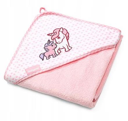 Babyono 345/01 bambusová osuška s kapucňou ružová,