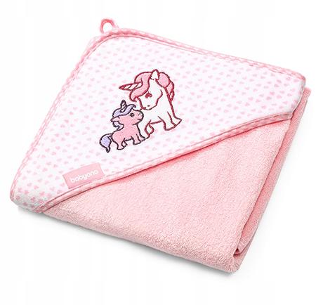 Babyono 345/01 bambusová osuška s kapucňou ružová, 