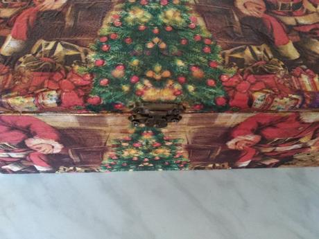Krabica drevená na vianočné poklady, 