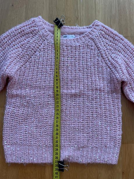 Dievčenský ružový pulover s flitrami, pepco,110