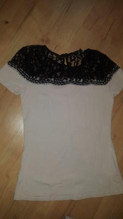 Tričko s čipkou, h&m,s