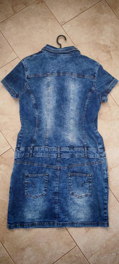 Riflové šaty, bonprix,42