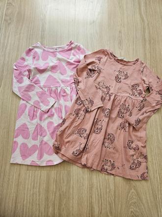 2x šaty 122/128, h&m,122