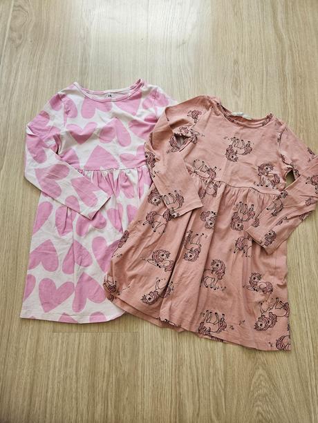 2x šaty 122/128, h&m,122