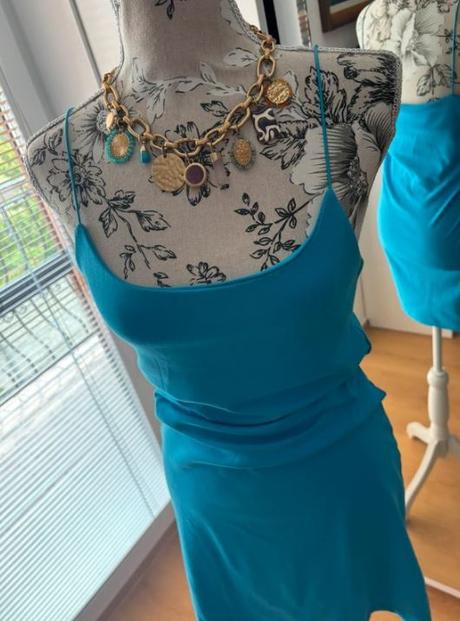 Elastické mini šaty zara - modré + červené, zara,l