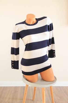 Bielo modrý pásikavý sveter, reserved, reserved,m