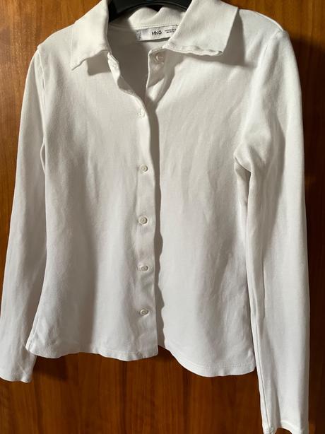 Mango mäkká krémová biela polokošeľa golier xxs, mango,32