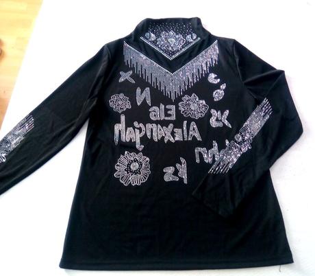 Čierny pulóver s trblietkami, m