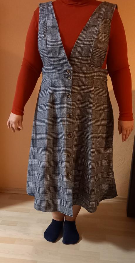 Kárované teplé šaty pre moletky, xxl