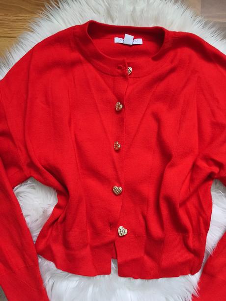 Dámsky štýlový svetrík s gombíkmi srdiečka, amisu,l