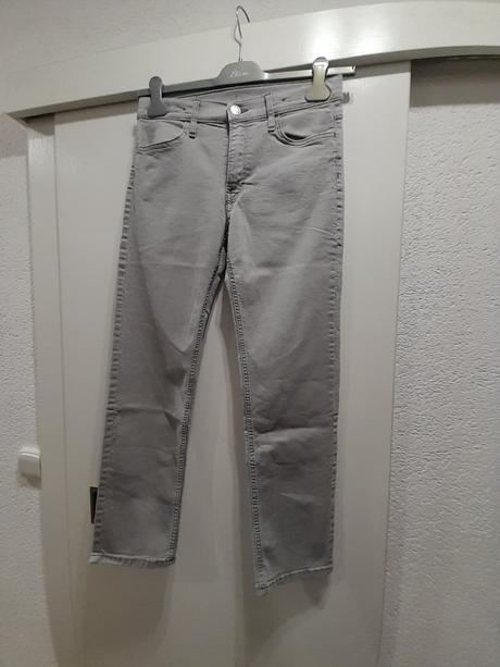 Elastické rifle šedé slim fit 158, h&m,158